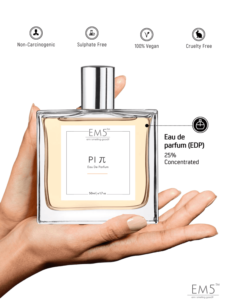 EM5 Pi Π Perfume For Men | Eau De Parfum 50 Ml 1.7 Fl.oz. | Strong & Long Lasting | Sweet Aromatic Warm Spicy | Luxury Gift For Men