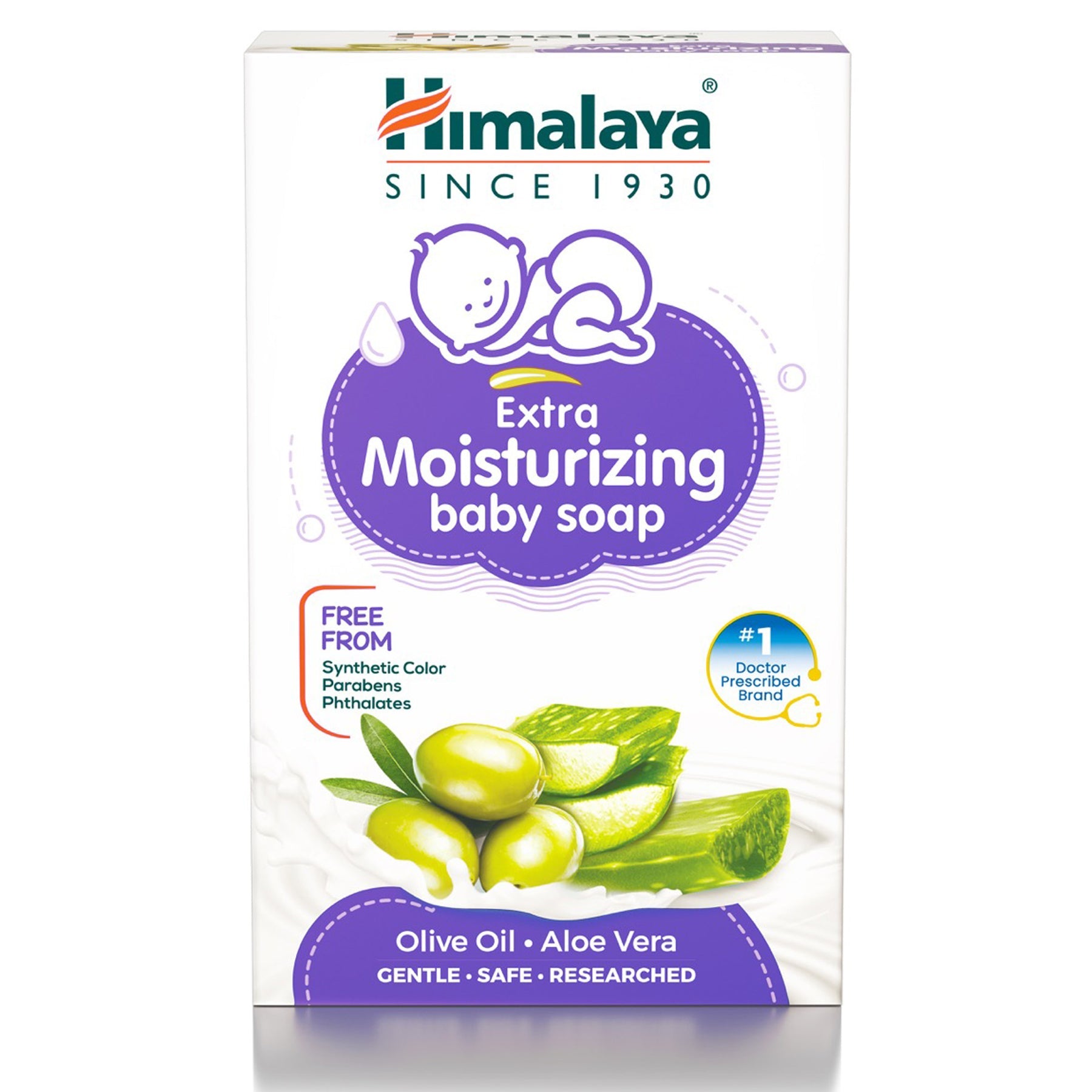 Himalaya Extra Moisturizing Baby Soap, Cleanses & Moisturizes Baby’s Skin | 75gm