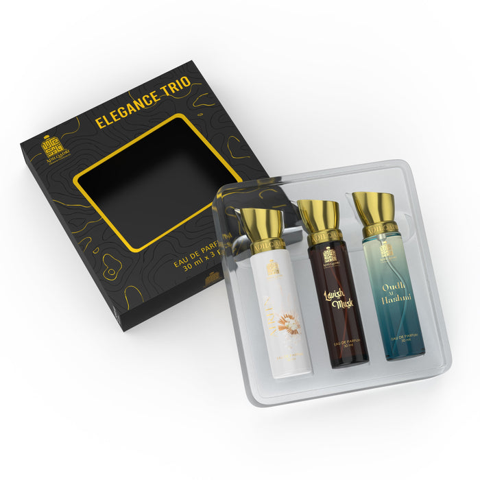 ADILQADRI ELEGANCE TRIO LUXURY PERFUME SET | GIFT SET FOR MEN & WOMEN | LONG LASTING SCENTS OF SWEET, MUSKY & FRUITY NOTES 30ML 1 FL.OZ. EACH X3