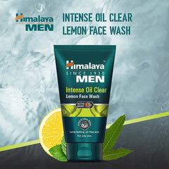 Himalaya Men Intense Oil Clear Lemon Face Wash, Long Lasting, Oil Free Skin | 100ml