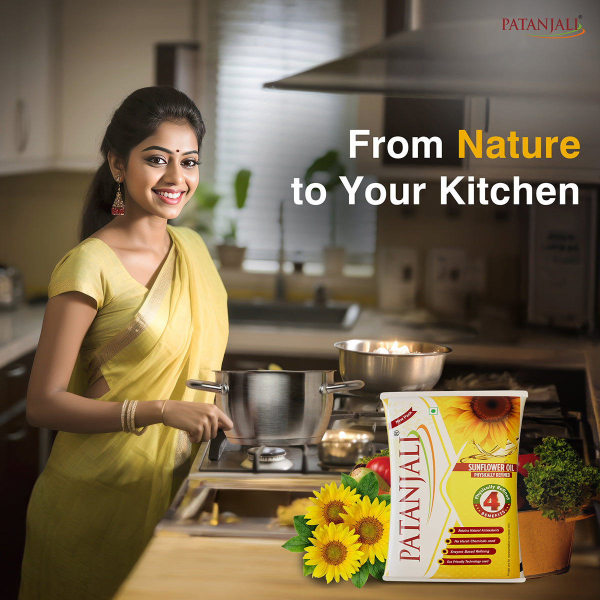 Patanjali Sunflower Oil (Pouch) 1liter