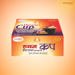 Patanjali Aastha Hawan Cup Saffron Sandal, With Exquisite, Soothing And Lasting Aroma, 90gm