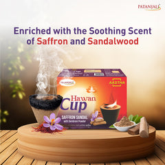 Patanjali Aastha Hawan Cup Saffron Sandal, With Exquisite, Soothing And Lasting Aroma, 90gm