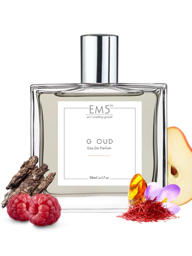 EM5 G Oud Unisex EDP Perfume 50 Ml 1.6 Fl.oz. | Strong And Long Lasting | Rose Oud Amber | Luxury Gift For Men / Women