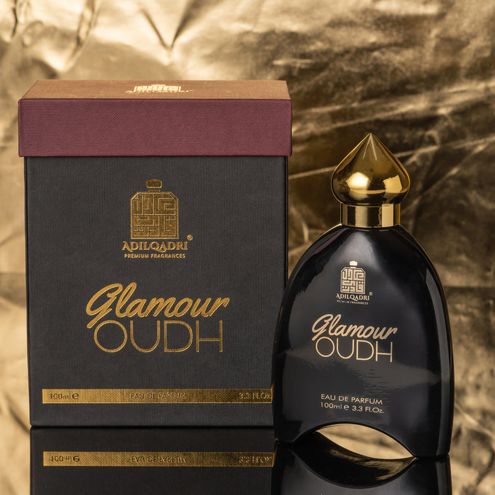 ADILQADRI GLAMOUR OUDH PERFUME | WOODY AND ADDICTIVE FRAGRANCE | 100ML 3.4 FL.OZ. | LONG LASTING LUXURY SCENT FOR UNISEX | EAU DE PARFUM