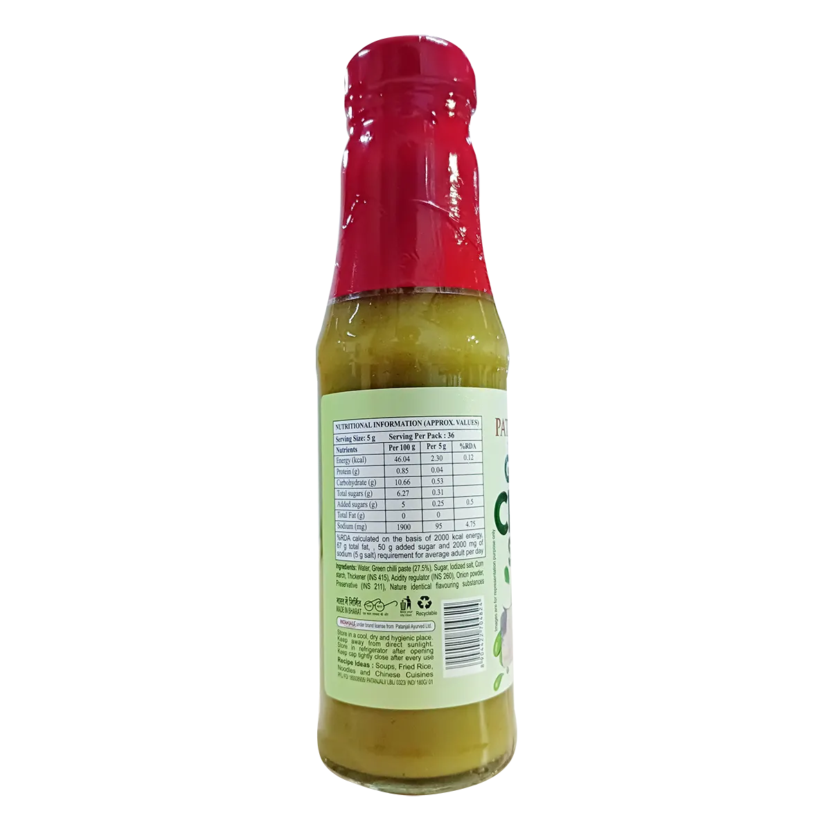 Patanjali Green Chilli Sauce 180gm