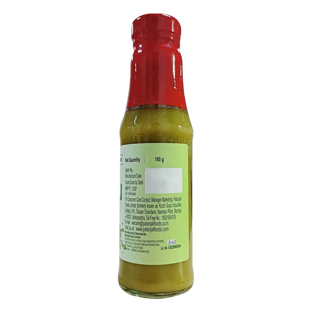 Patanjali Green Chilli Sauce 180gm