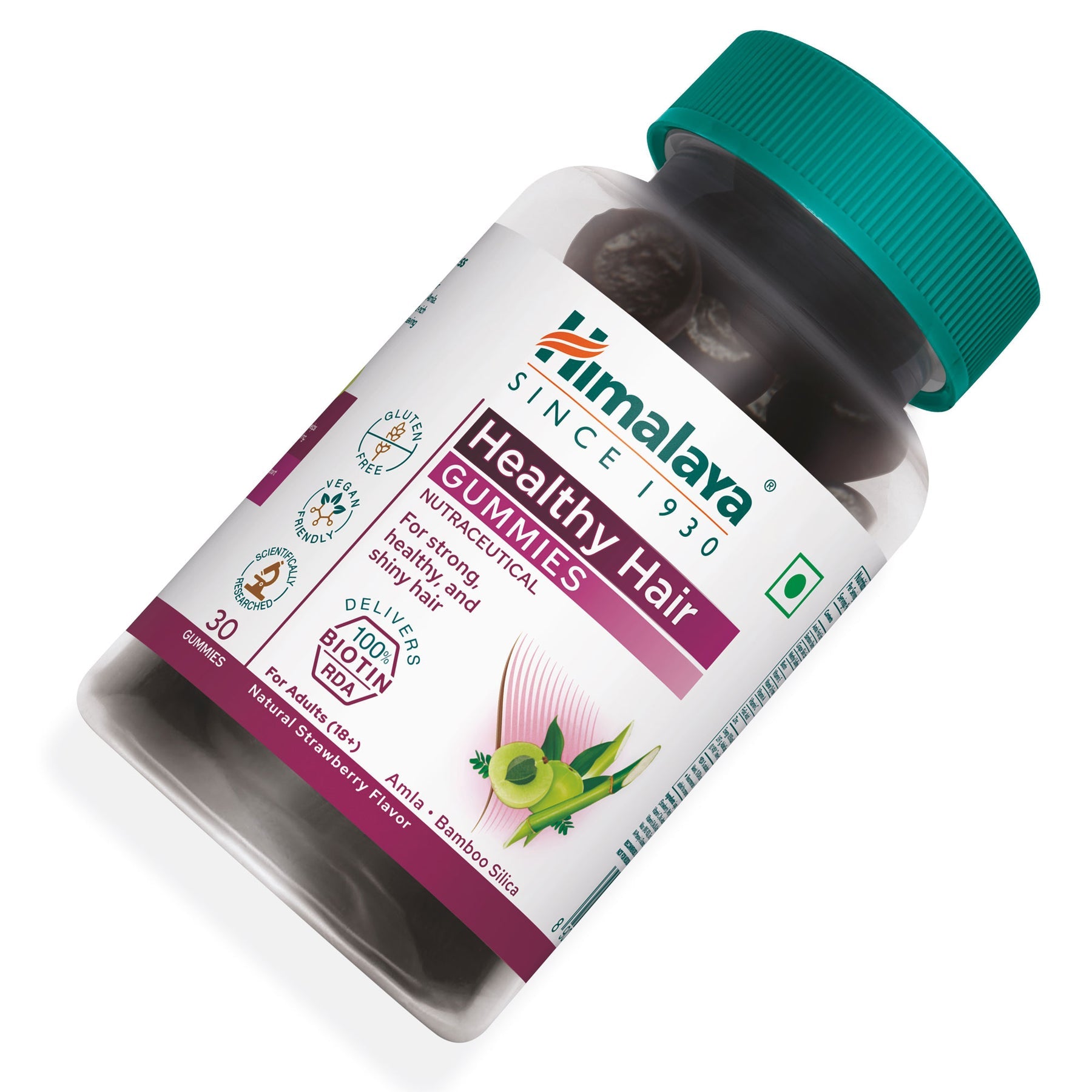 Himalaya Healthy Hair Gummies, Supports Strong, Healthy, & Shiny Hair | 30 Gummies