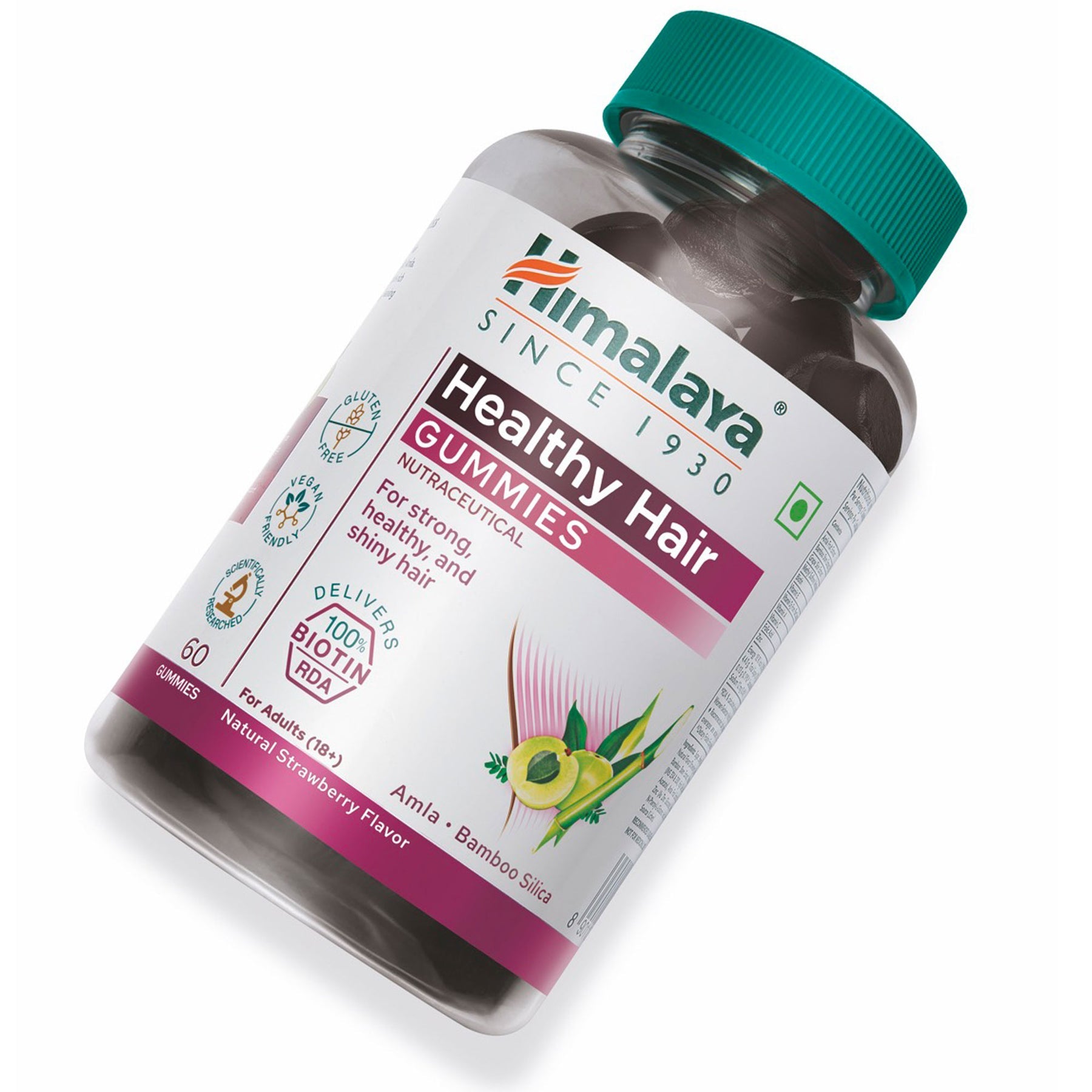 Himalaya Healthy Hair Gummies, Supports Strong, Healthy, & Shiny Hair | 60 Gummies