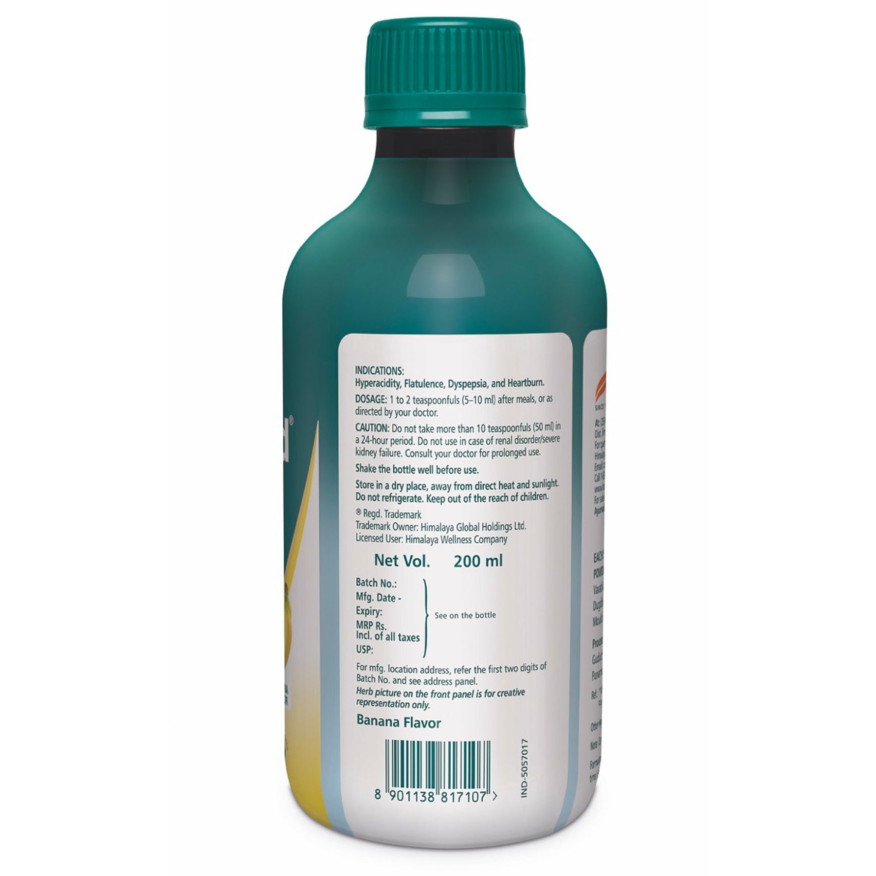 Himalaya Himcocid - Sf, Provides Quick Relief From Hyperacidity (Banana Flavour) | 200ml