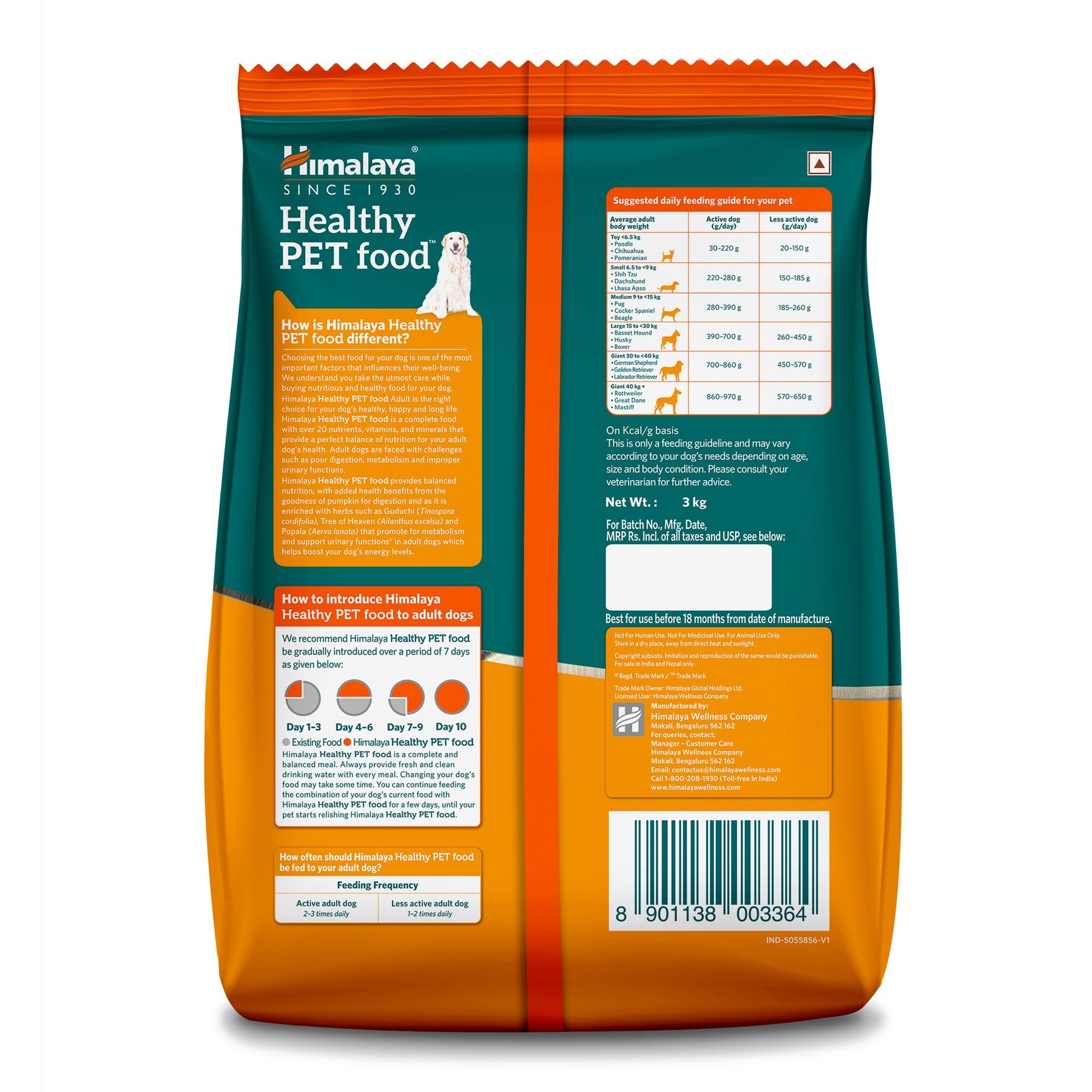 Himalaya Healthy Pet Food Adult - Chicken & Pumpkin, Complete & Balanced Food For Dogs | 3 Kg