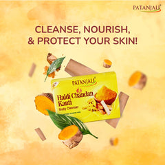Patanjali Haldi Chandan Kanti Body Cleanser 150g Pack Of 4,With Nourishing & Hydrating Skin, 600gm