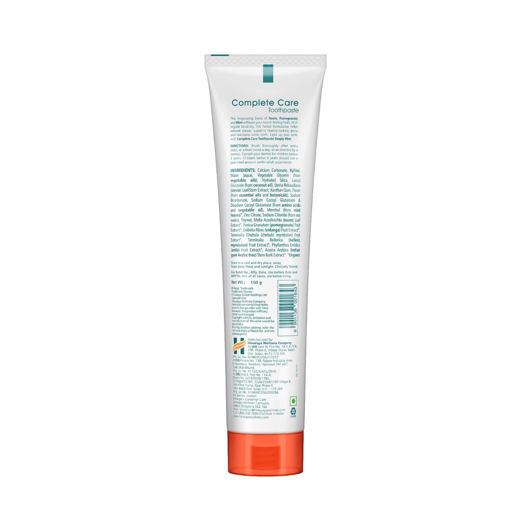 Himalaya Botanique Complete Care Toothpaste - Simply Mint, Free From Fluoride & SLS | For Fresh Breath & Clean Mouth | 150gm