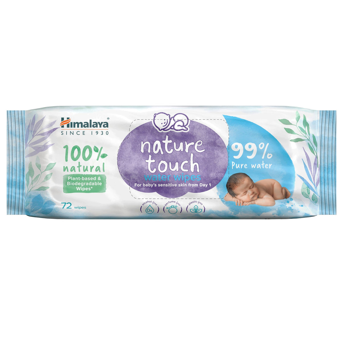 Himalaya Nature Touch Water Wipes, 99% Pure Water Wipes | 72 Wipes