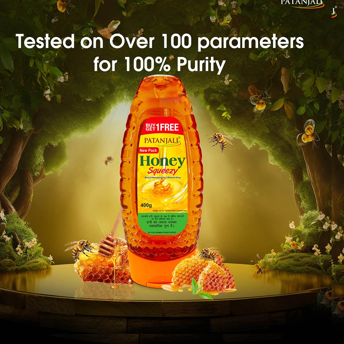 Patanjali Honey Squeeze - 400 G (1+1 Combo) 800gm