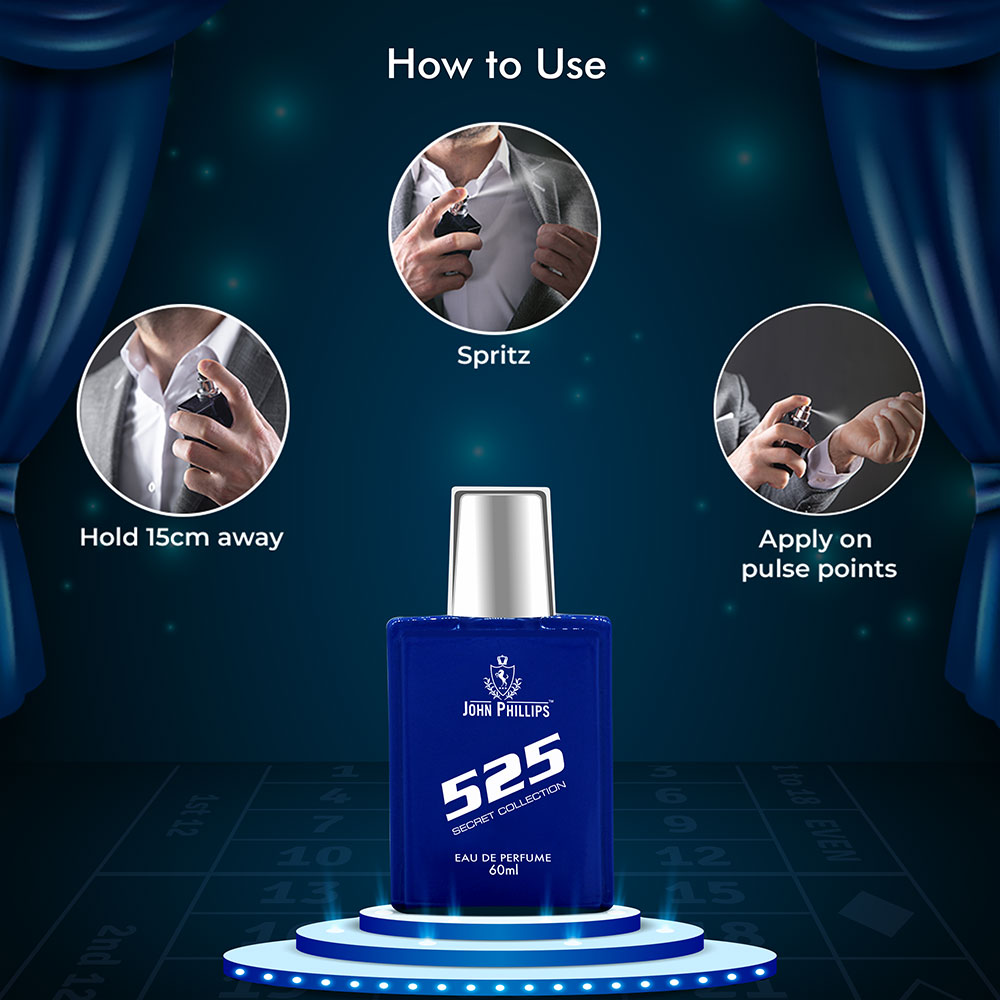 John Phillips 525 Secret Collection Eau De Perfume 60ml 2 Fl.oz.  French Perfume Ideal For Men & Women