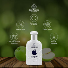 John Phillips Apple Long-lasting Eau De Parfum 60ml 2 Fl.oz. Unisex Fruity Fragrance For Date & Travel