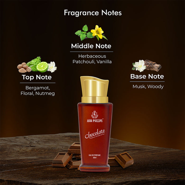 John Phillips Chocolate + First Love + Magic Rose Eau De Parfum 60ml 2 Fl.oz. Each Pack Of 3 For Men & Women