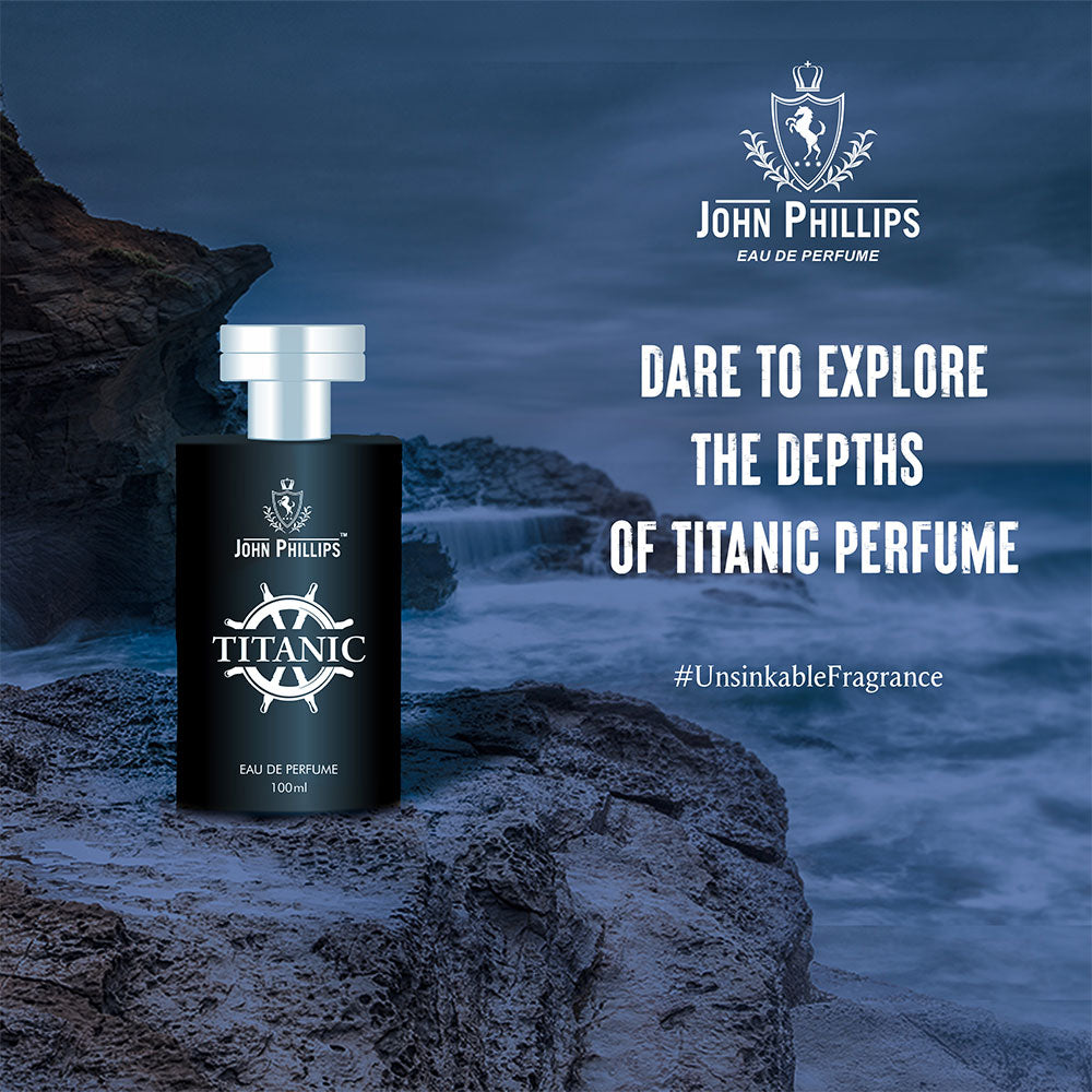 John Phillips Luxury Eau De Perfumes Black Cherry &  Titanic 100ml 3.4 Fl.oz. Each Pack Of 2 | For Unisex