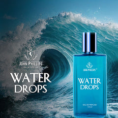 John Phillips Water Drops 125ml 4.2 Fl.oz. & Blue Sportz  Eau De Parfum 100ml 3.4 Fl.oz. | French Perfume Combo Gift Set Of 2 For Men