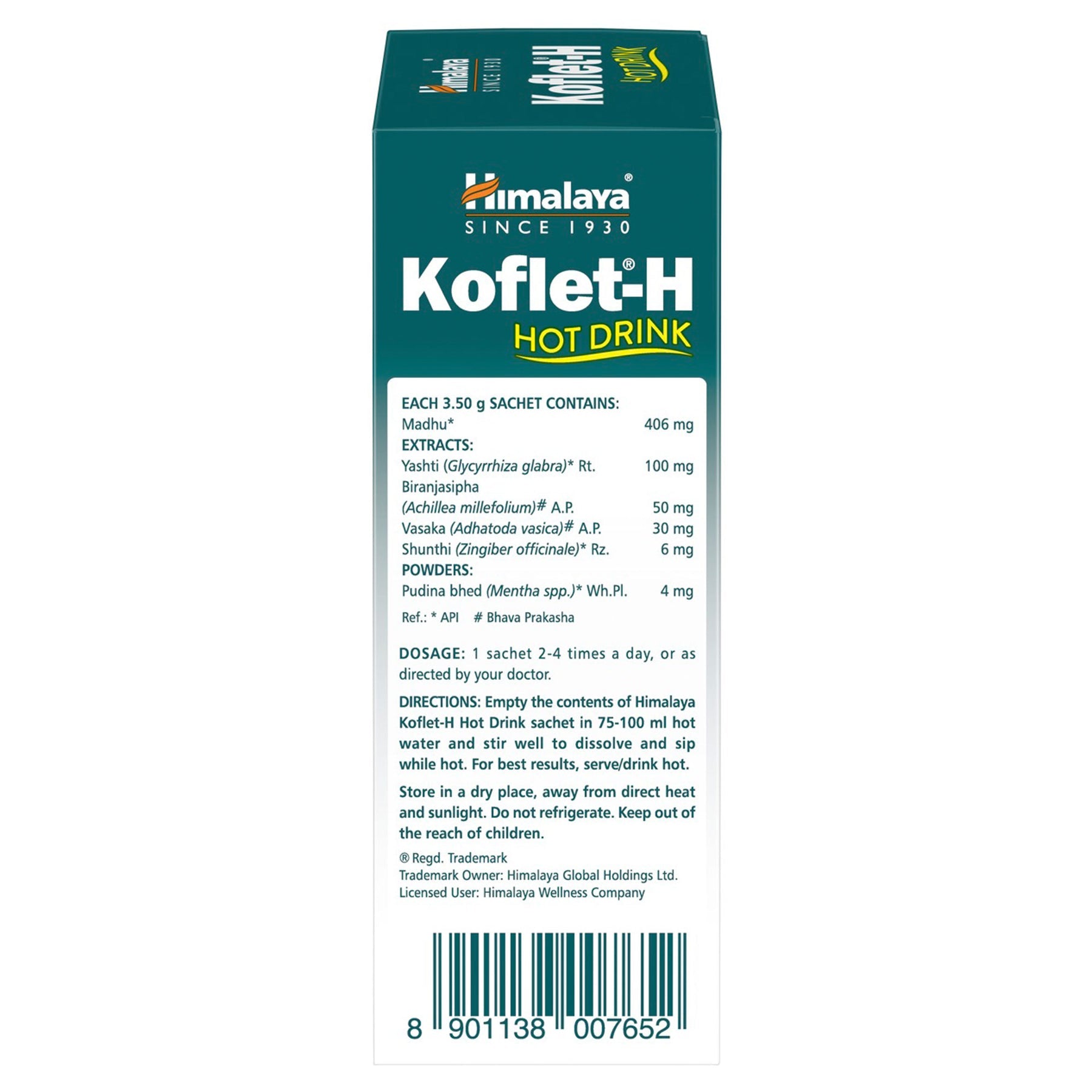Himalaya Koflet-H Hot Drink Sachet, Ginger, Contains Clinically Tested Herbs For Natural Wellness | 10 Sachets