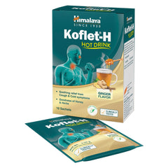 Himalaya Koflet-H Hot Drink Sachet, Ginger, Contains Clinically Tested Herbs For Natural Wellness | 10 Sachets