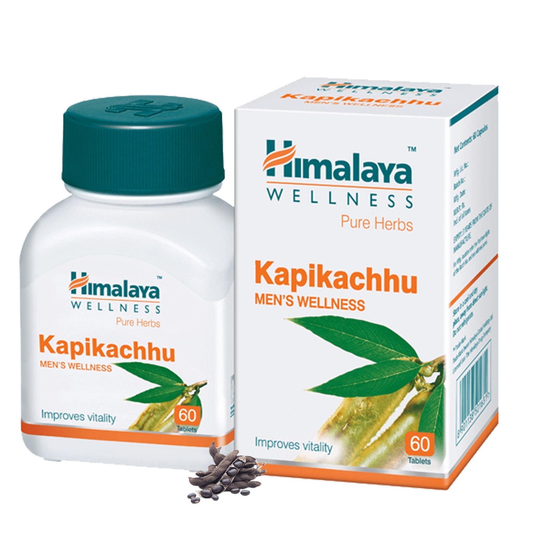 Himalaya Wellness Pure Herbs Kapikachhu Men's Health Tablets, Improves Vitality | 60 Tablets (Pack of 2)