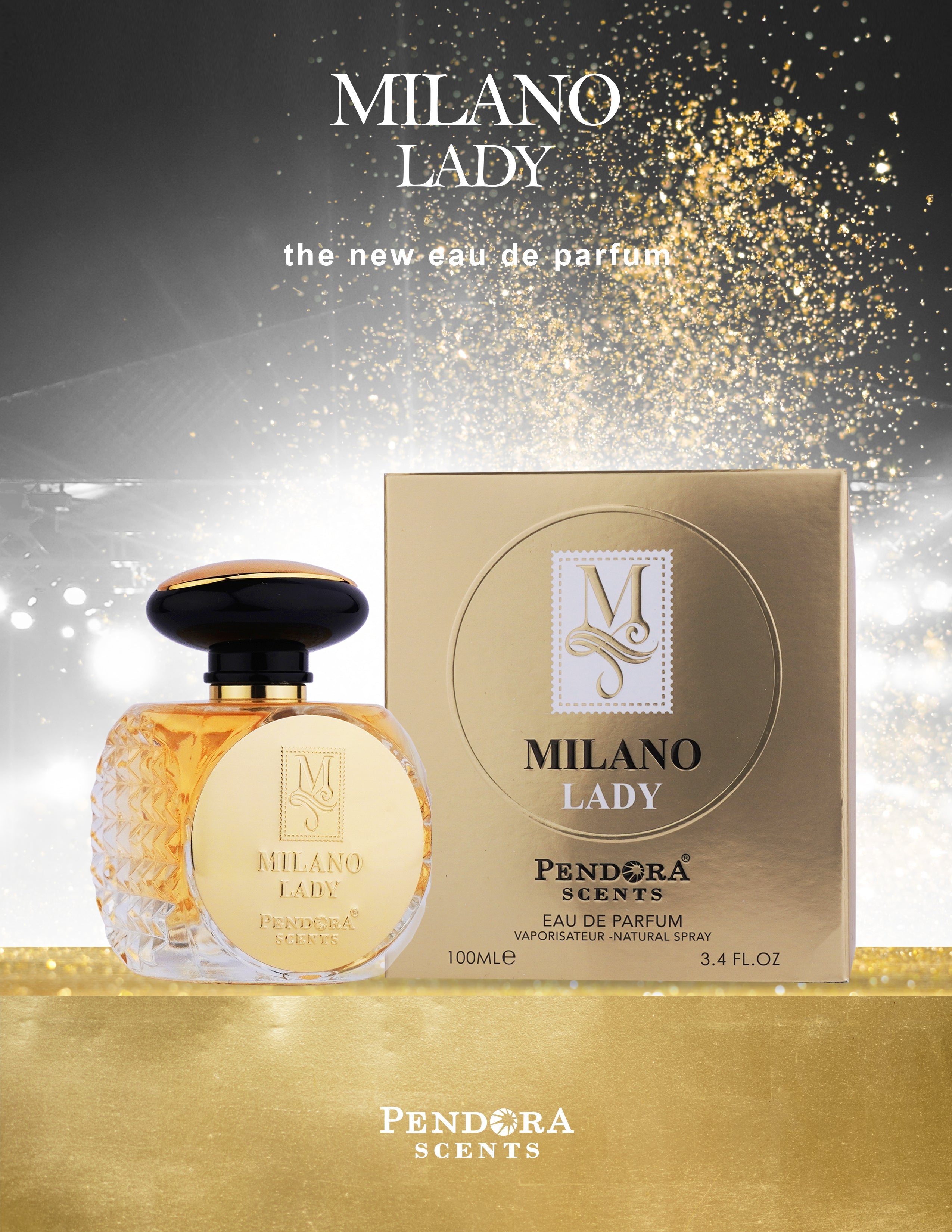 Pendora Scents Lady Milano Eau De Parfum 100ml 3.4 Fl.oz. Women Fragrance | Long Lasting | Birthday Gift