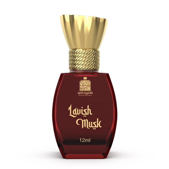 ADILQADRI LAVISH MUSK ATTAR | MUSKY UNIQUE SCENT | UNISEX NON-ALCOHOLIC ROLL-ON | LONG LASTING ATTAR - 12 ML 0.4 FL.OZ.