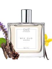 EM5 Mfk Oud Unisex Eau De Parfum 50 Ml 1.7 Fl.oz. | Strong And Long Lasting | Warm Spicy Oud Aromatic | Luxury Gift For Men & Women