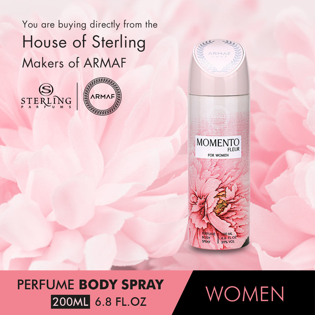 Armaf Momento Fleur Perfume Body Spray 200ml 6.7 Fl.oz. Long Lasting | Daily Wear For Women | Alcohol Free