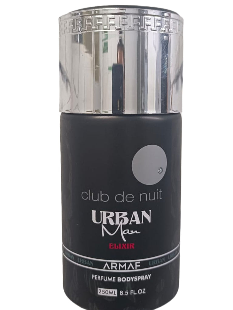 Armaf Club De Nuit Urban Man Elixir Perfume Body Spray 250ml 8.5 Fl.oz. Daily Wear Deo | Long Lasting | Alcohol Free