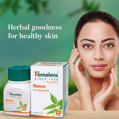 Himalaya Neem Tablets, Skin Wellness, Controls Acne & 100% Vegetarian | 60 Tablets (Pack Of 2)