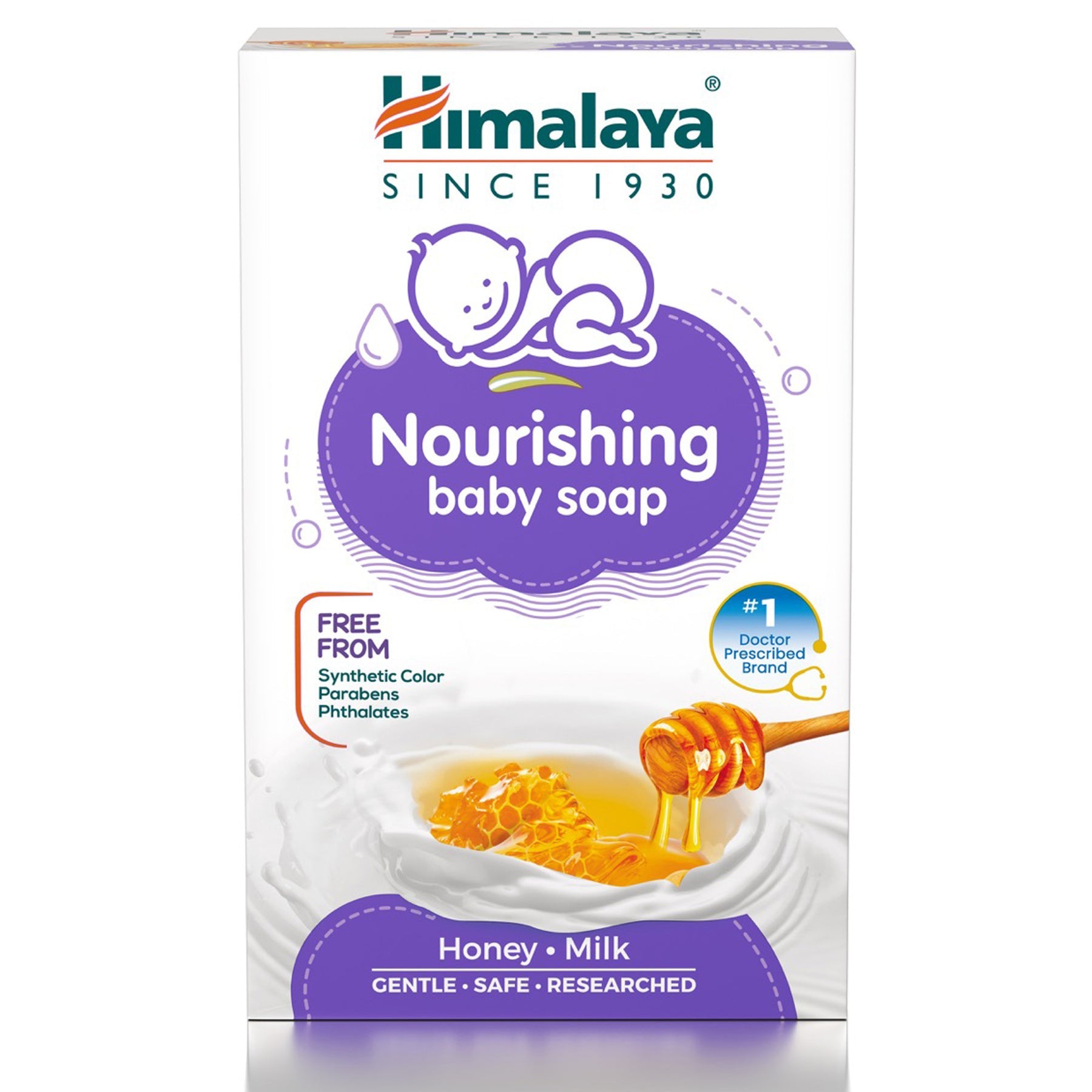 Himalaya Nourishing Baby Soap, Gentle Nourishment For Baby's Sensitive Skin, With Honey & Milk | 75gm