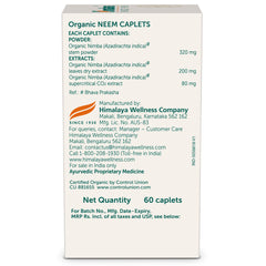 Himalaya Organic Neem Tablets - Skin Wellness, Controls Acne & Helps Fight Acne | 60 Tablets