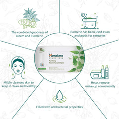 Himalaya Purifying Neem Facial Wipes, Soft And Non-Alcoholic With A Gentle Formulation | 25 Wipes