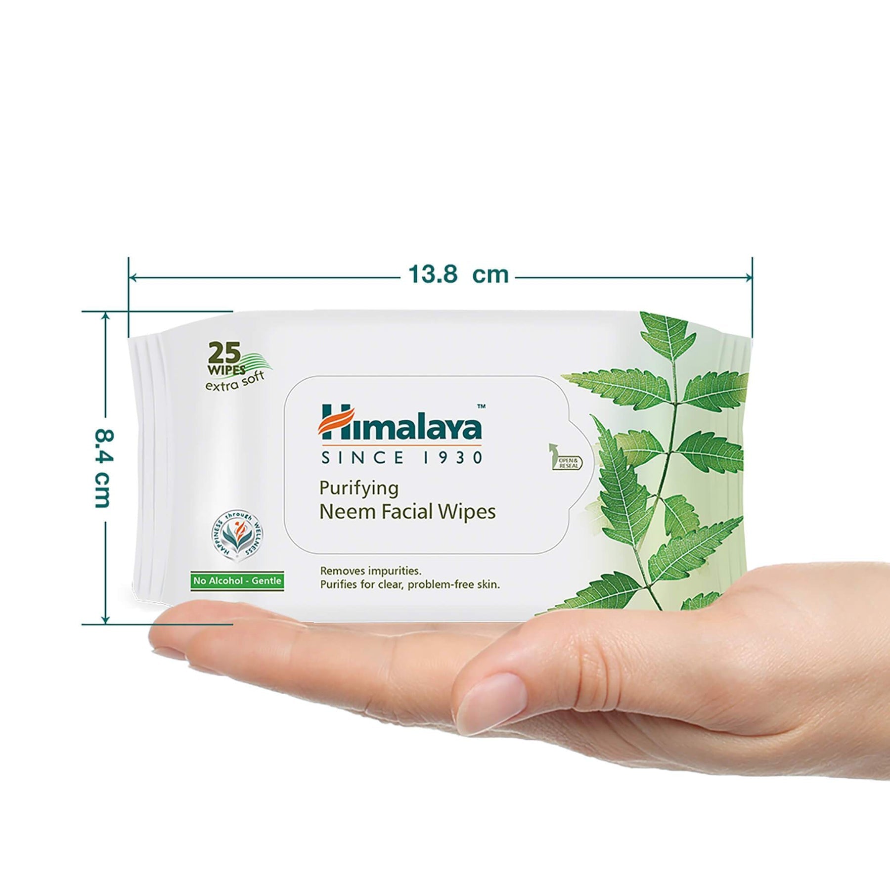 Himalaya Purifying Neem Facial Wipes, Soft And Non-Alcoholic With A Gentle Formulation | 25 Wipes