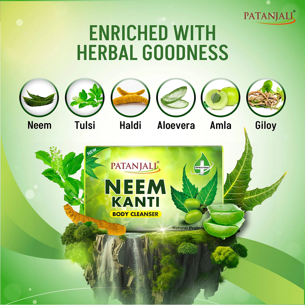 Patanjali Neem Kanti Body Cleanser, With Rejuvenating, Nourishing & Glorifying The Skin, 75gm