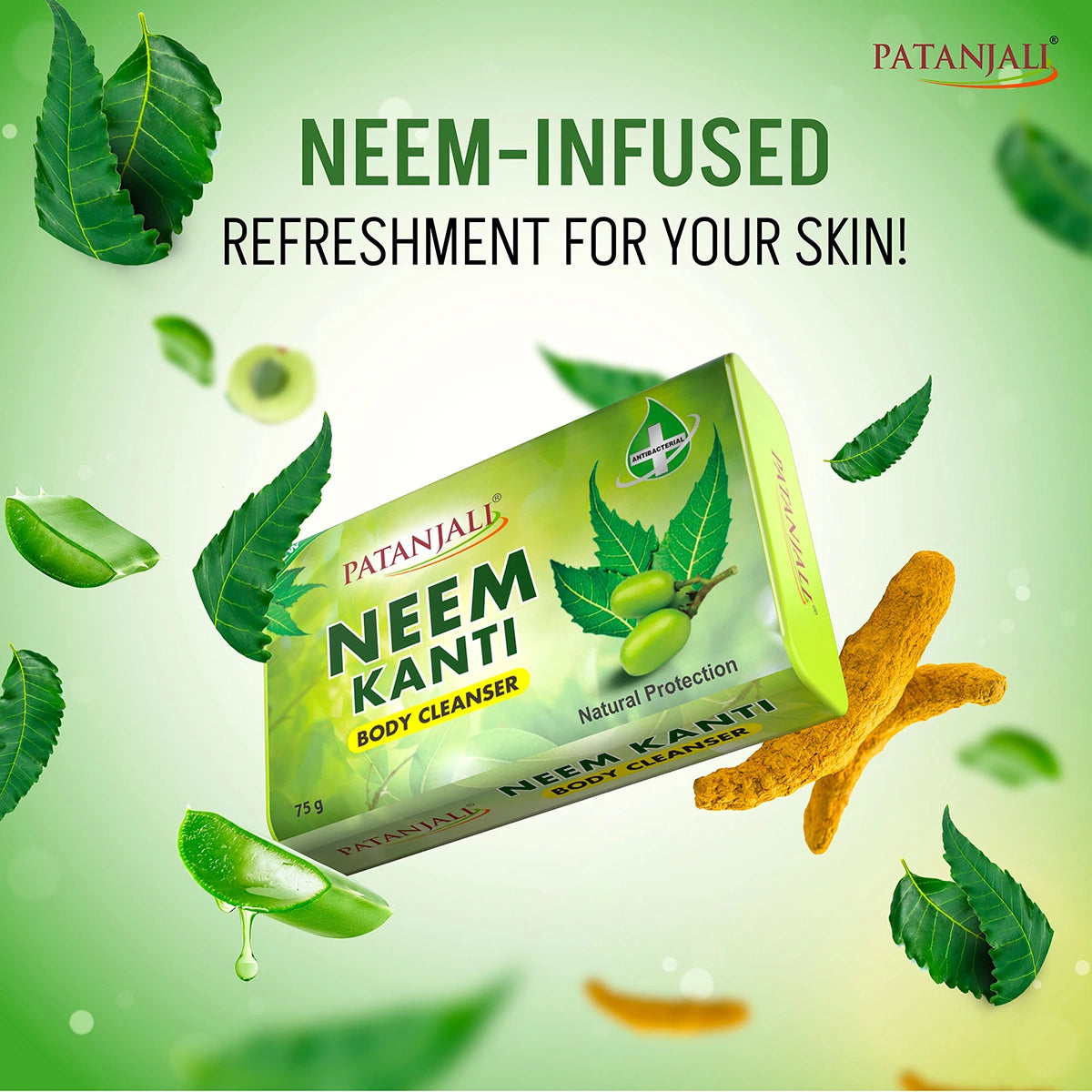 Patanjali Neem Kanti Body Cleanser, With Rejuvenating, Nourishing & Glorifying The Skin, 75gm