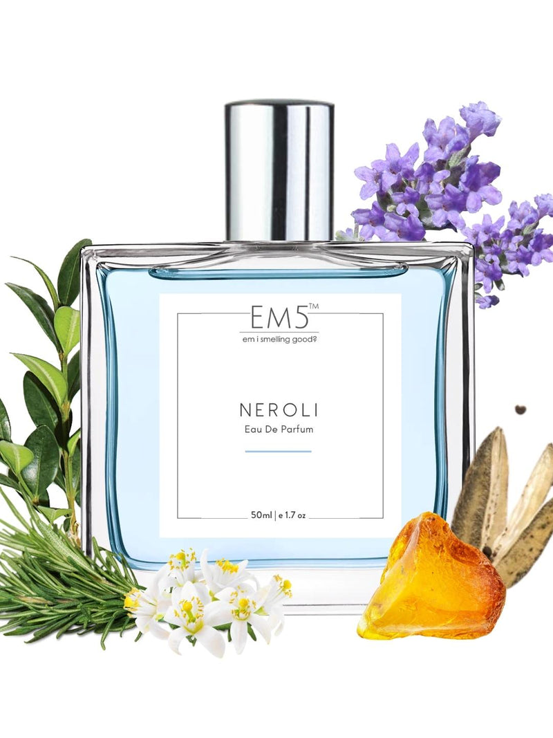 EM5 Neroli Unisex EDP Perfum 50 Ml 1.7 Fl.oz. | Strong And Long Lasting | Citrus White Floral Aromatic | Luxury Gift For Men & Women