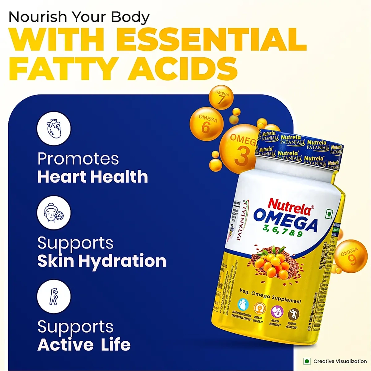 Patanjali Nutrela Organic Omega 3 6 7 & 9 (Pack Of 2), With Vitamin E (1.3%), 90gm
