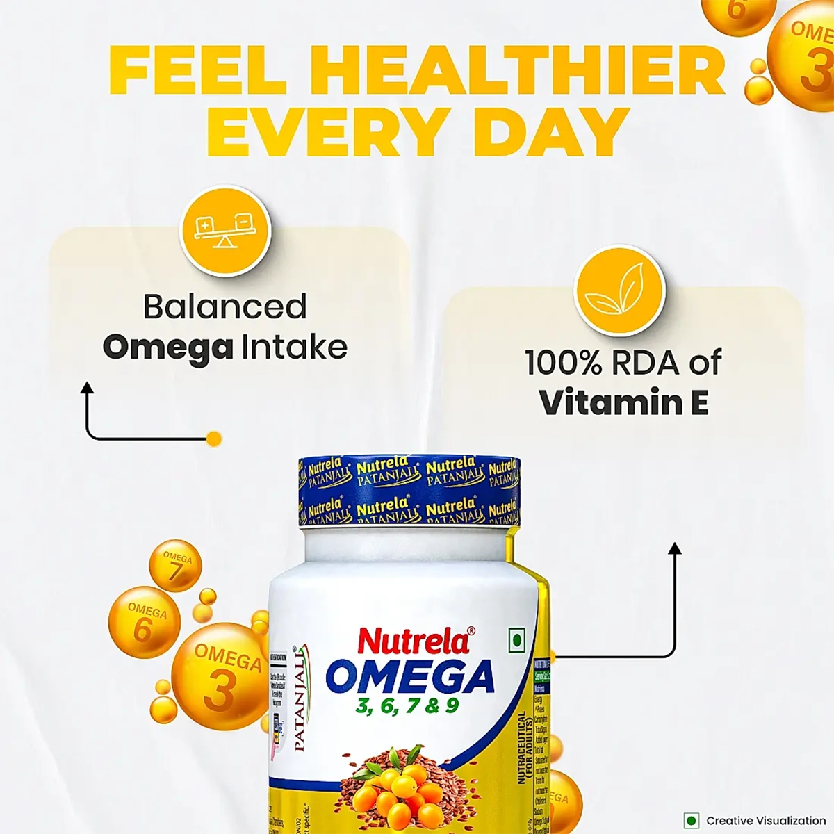 Patanjali Nutrela Organic Omega 3 6 7 & 9 (Pack Of 2), With Vitamin E (1.3%), 90gm