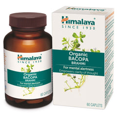 Himalaya Organic Bacopa (Brahmi), For Mental Alertness, Improves Memory Score By 30%, Supports Positive Mood I 100% Natural, 60 Veg Caplets