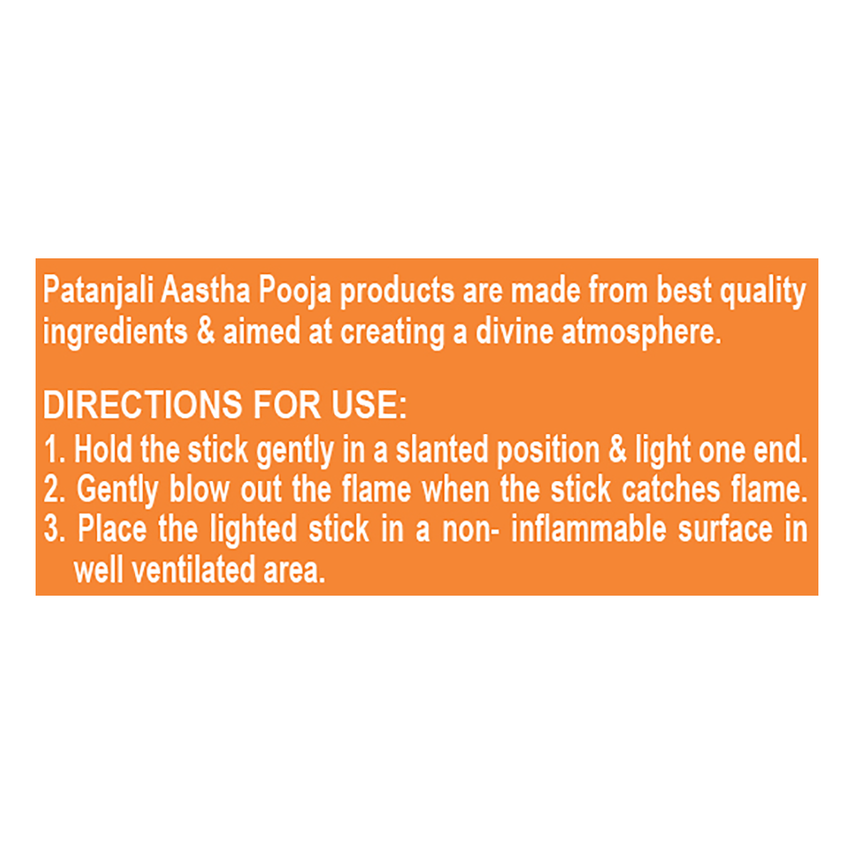 Patanjali Aastha Dry Dhoop Sticks Orange,8 N,With Exquisite, Soothing & Long Lasting Aroma |16gm