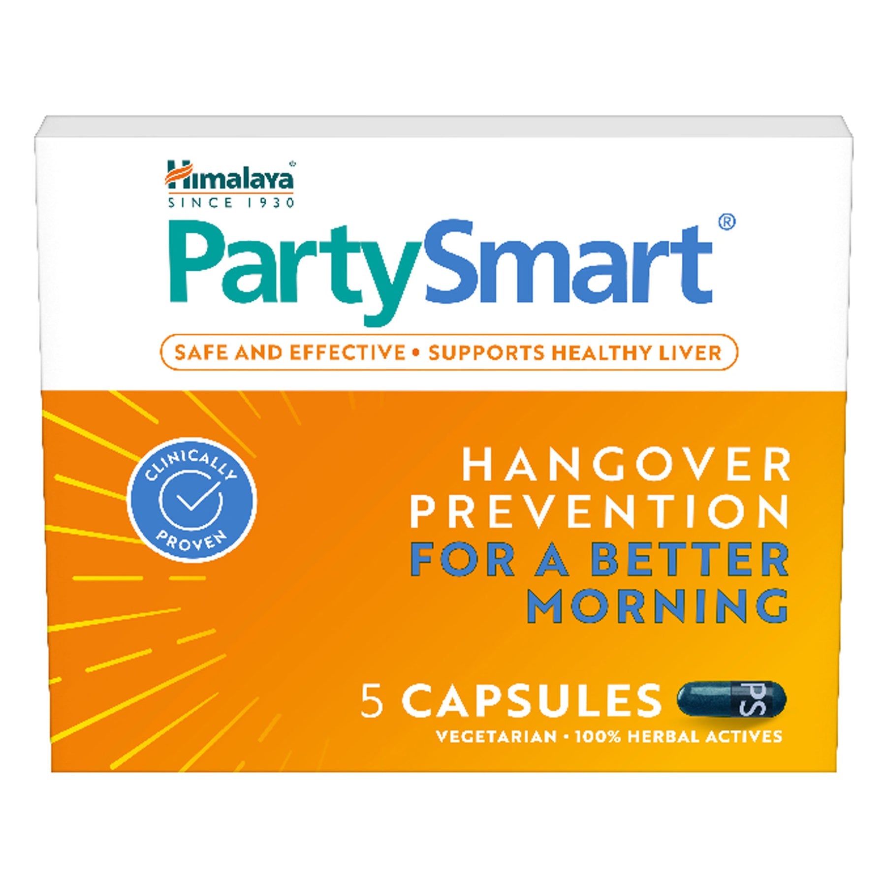 Himalaya Partysmart Capsules, Herbal Formulation That Helps Prevent Hangovers | 5 Capsules