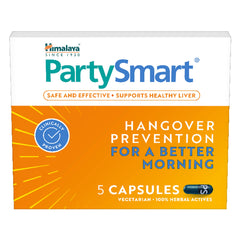 Himalaya Partysmart Capsules, Herbal Formulation That Helps Prevent Hangovers | 5 Capsules