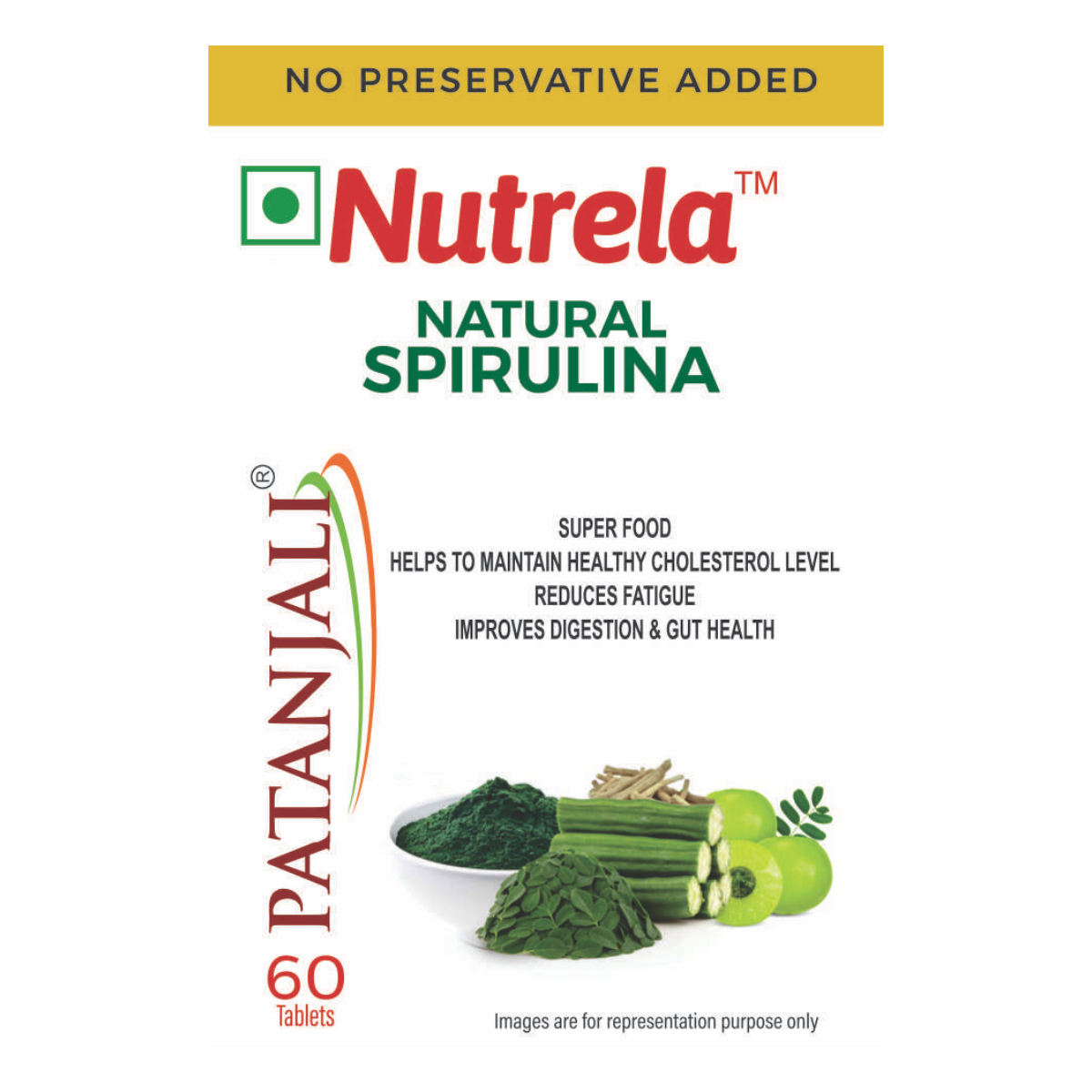 Patanjali Nutrela Spirulina Natural, With High In Protein And Vitamins, 32gm