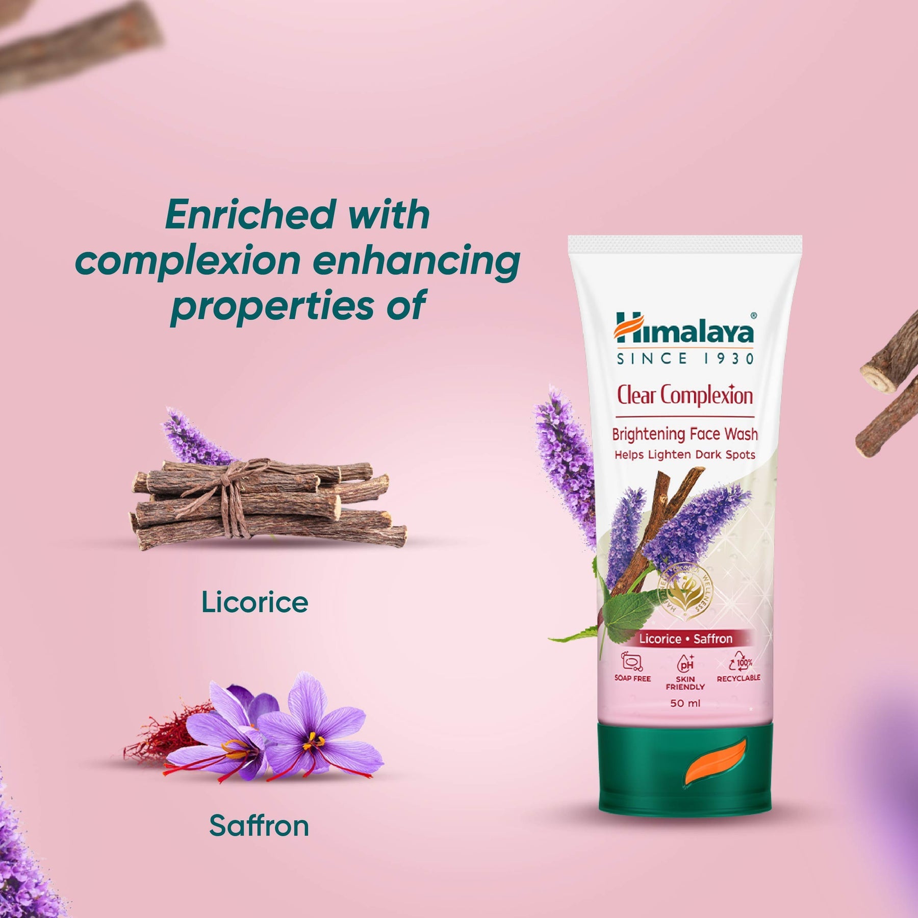 Himalaya Clear Complexion Brightening Face Wash, Cleanses & Clarifies Impurities | 50ml
