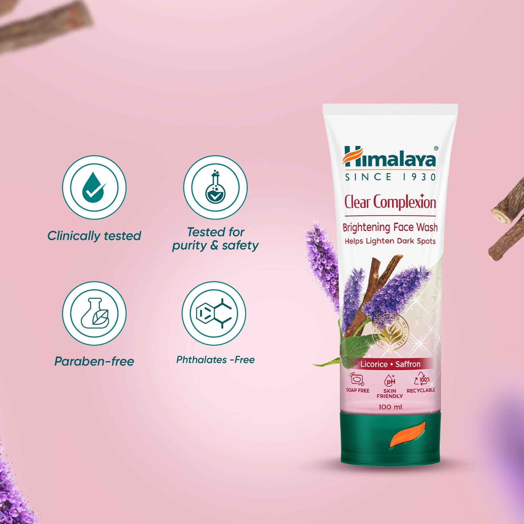 Himalaya Clear Complexion Brightening Face Wash, Cleanses & Clarifies Impurities | 100ml