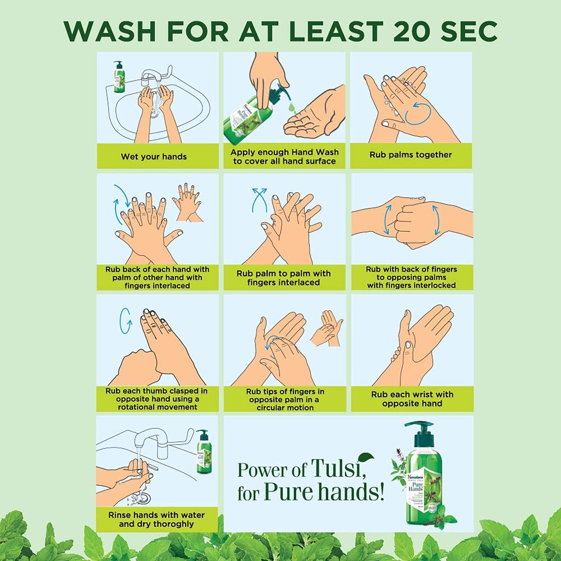 Himalaya Pure Hands Tulsi Purifying Hand Wash - 750ml (Pack Of 2)